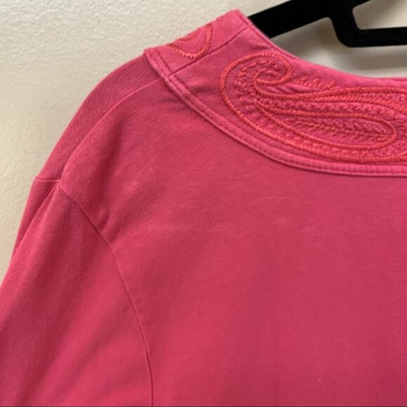 Charter Club Woman Pink 3/4 Sleeve V-Neck Top 1X - Picture 10 of 11